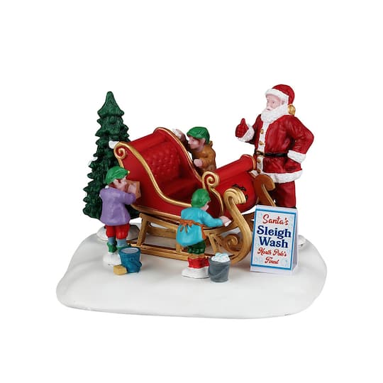 Lemax; Lemax® Santa's Wonderland™ Santa's Sleigh Wash; Category:Figurines; Image:1